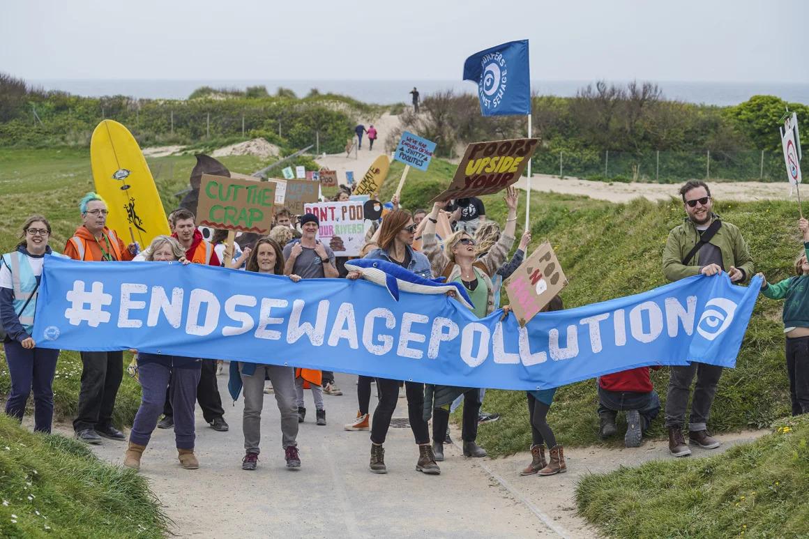 Surfers Against Sewage in Newquay, England, in April 2022