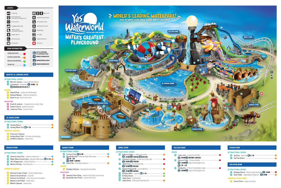 Yas Waterworld Map Yas Waterworld Map