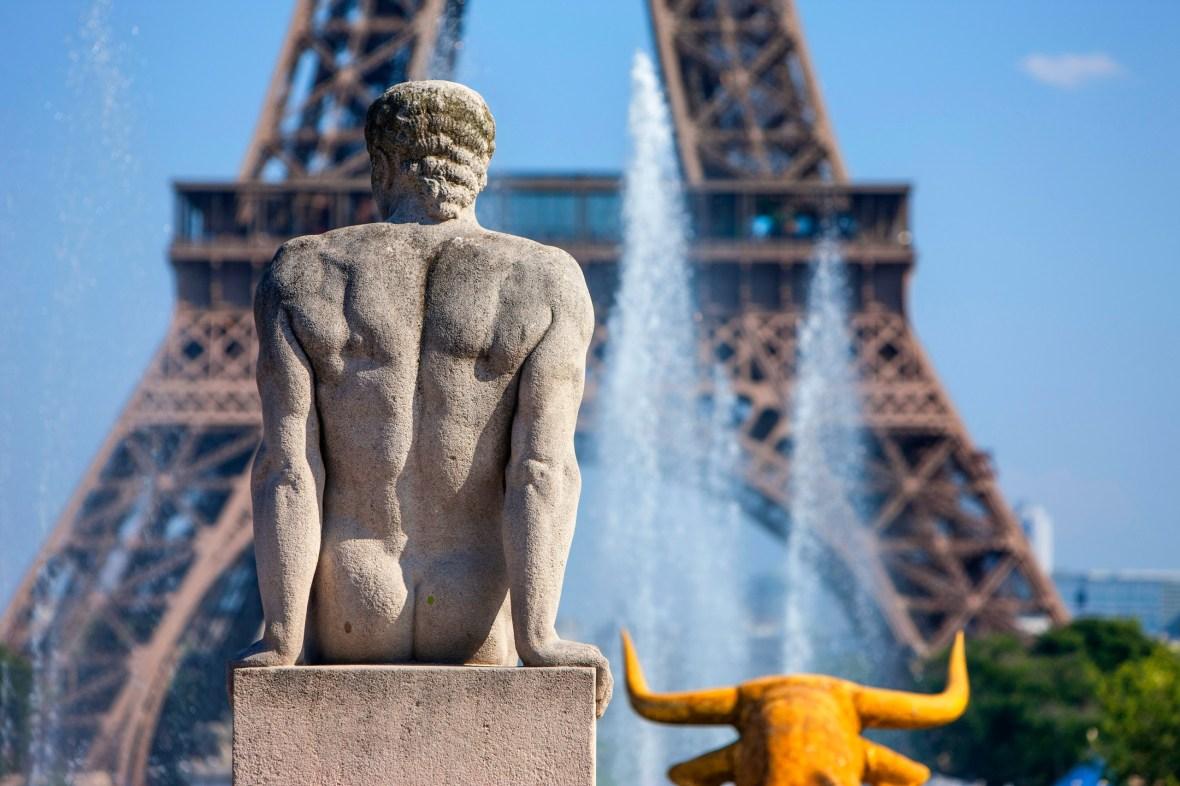 A view of the Eiffel Tower from the Trocadero in Paris