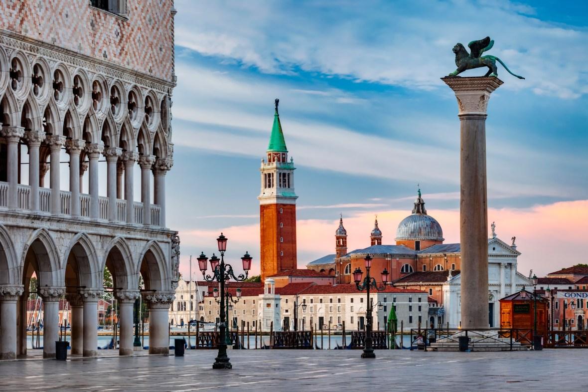 The view from St Mark’s Square to the Church of San Giorgio Maggiore in Venice
