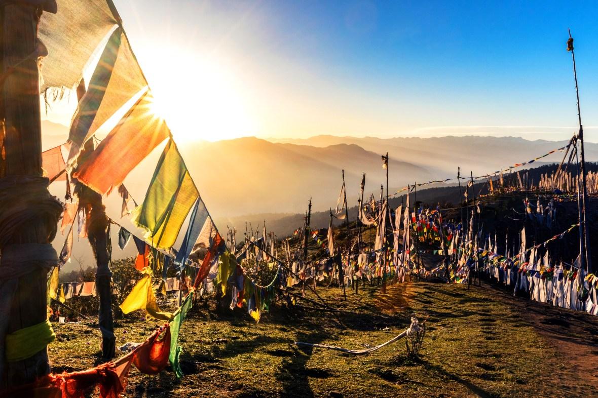 Sunrise at Chele La in Bhutan