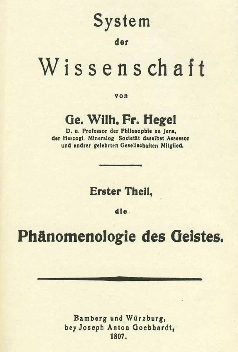 Cover page of Phenomenology of Spirit, 1807 Cover page of Phenomenology of Spirit, 1807
