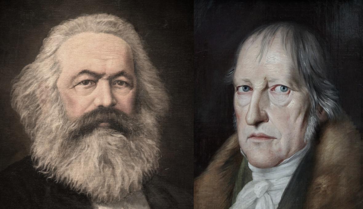(left) Hegel (right) and Marx (left) Hegel (right) and Marx