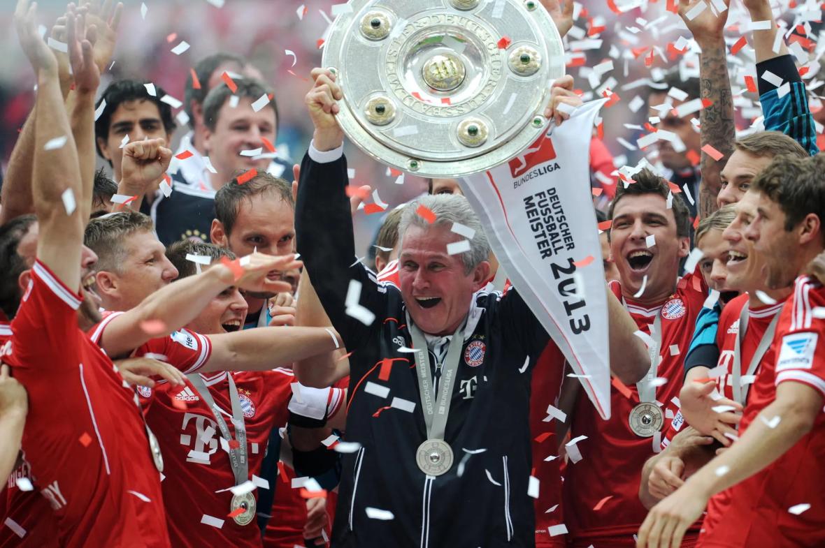 Jupp Heynckes celebrating winning Bundesliga 2013 Jupp Heynckes celebrating winning Bundesliga 2013