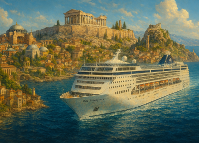 تور کشتی کروز اروپا (مدیترانه شرقی):مسیر کشتی ترکیه، یونان ایتالیا زمستان 1404 و نوروز 1405