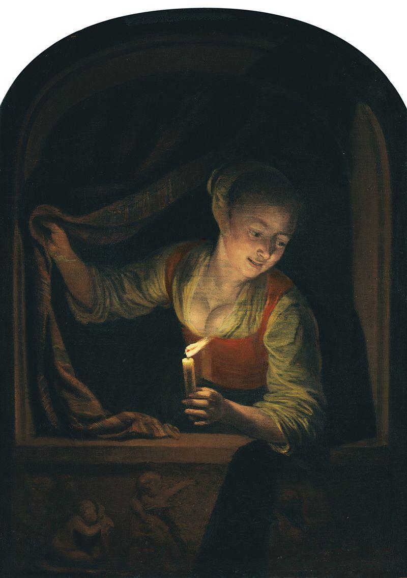 Young Woman with a lighted Candle at a Window, Thyssen-Bornemisza Museum, Madrid