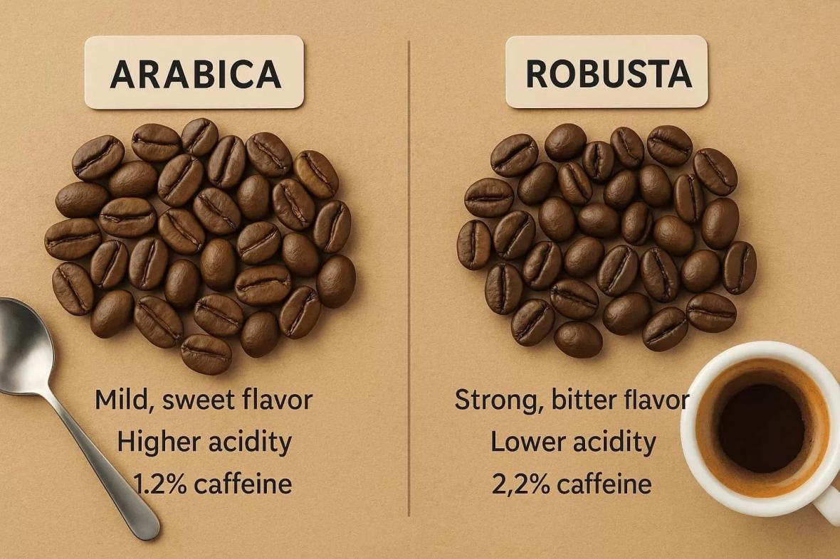Arabica vs. Robusta beans